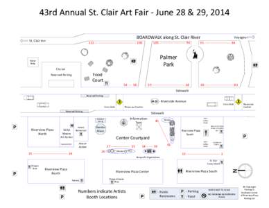 43rd Annual St. Clair Art Fair - June 28 & 29, 2014 BOARDWALK along St. Clair River St. Clair Inn  113 -------------------------------------- 106