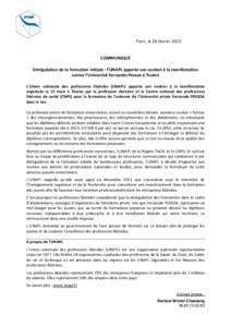 Paris, le 26 févrierCOMMUNIQUÉ Dérégulation de la formation initiale : l’UNAPL apporte son soutien à la manifestation contre l’Université Fernando Pessoa à Toulon L’Union nationale des professions lib