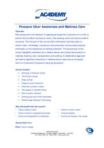 Pressure Ulcer Awareness and Mattress Care