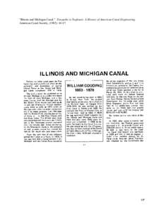 “Illinois and Michigan Canal.” Towpaths to Tugboats: A History of American Canal Engineering. American Canal Society, (1982): [removed]  128
