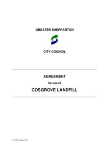 GREATER SHEPPARTON  CITY COUNCIL AGREEMENT for use of