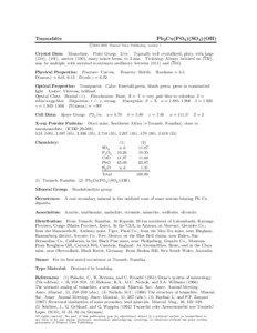 Tsumebite  Pb2 Cu(PO4 )(SO4 )(OH)