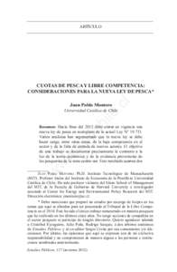 Cuotas de pesca y libre competencia: consideraciones para la nueva ley de pesca