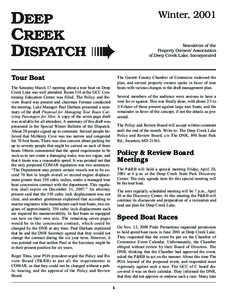 DEEP CREEK DISPATCH Winter, 2001