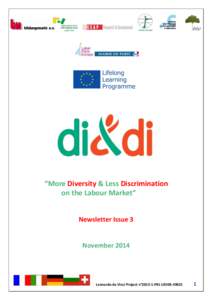 “More Diversity & Less Discrimination on the Labour Market” Newsletter Issue 3 November 2014