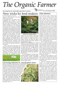 Nr. 41 October[removed]New tricks by feed makers Feed manufacturers are now trying to cheat farmers with faked