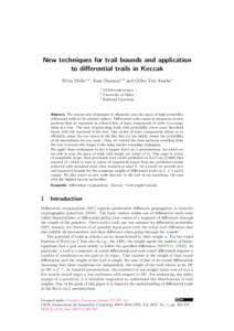 New techniques for trail bounds and application to differential trails in Keccak