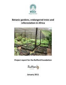 Botanic gardens, endangered trees and reforestation in Africa Project report for the Rufford Foundation  January 2011