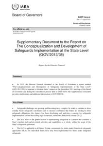 Supplementary Document to the Report on The Conceptualization and Development of Safeguards Implementation at the State Level (GOV[removed])