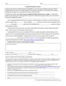 Academic Probation Contract