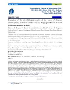 Int. J. BiosciInternational Journal of Biosciences (IJB)  ISSN: PrintOnline)