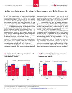 THE CONSTRUCTION CHART BOOK  13 Union Membership and Coverage in Construction and Other Industries