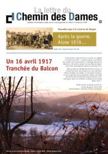 La lettre du  Chemin des Dames Bulletin d’information édité par le Conseil général de l’Aisne / Printemps[removed]
