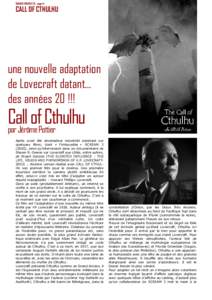 SUEURS FROIDES 28 - page 14  CALL OF CTHULHU une nouvelle adaptation de Lovecraft datant...