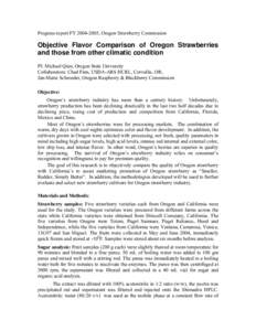 Determination of Sugars and Organic acids grown in California and Oregon