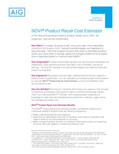 Microsoft Word - NOVI Product Recall Cost Estimator Highlight Sheet (United States).docx