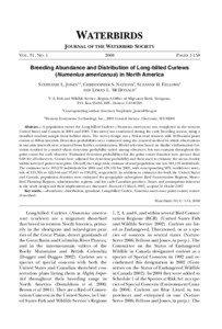 Numenius / Survey methodology / Sampling / Long-billed Curlew / Akaike information criterion / Bootstrapping / Stratified sampling / Confidence interval / Breeding bird survey / Statistics / Statistical inference / Curlews