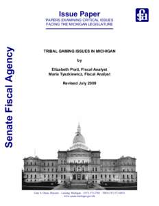 Issue Paper - July[removed]Tribal Gaming Issues in Michigan (Revised)