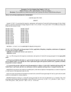 Document: Final Rule, Register Page Number: 28 IR 1461 Source: February 1, 2005, Indiana Register, Volume 28, Number 5 Disclaimer: This document was created from the files used to produce the official CD-ROM Indiana Regi