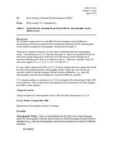6JSC/CCC/6 August 3, 2012 page 1 of 2 To:  Joint Steering Committee for Development of RDA