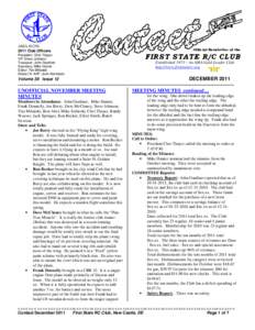 AMA #1256  Official Newsletter of the 2011 Club Officers President: Chet Thayer