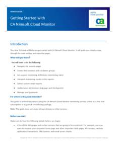 HOWTO GUIDE  Getting Started with CA Nimsoft Cloud Monitor  Introduction