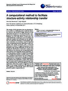 Wassermann and Bajorath Journal of Cheminformatics 2012, 4(Suppl 1):O3 http://www.jcheminf.com/content/4/S1/O3 ORAL PRESENTATION  Open Access