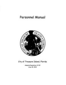 Personnel Manual  City of Treasure Island, Florida Adopted Resolution[removed]June 18, 2013