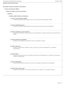 The University of North Carolina at Greensboro:38 PM Student Learning Outcomes