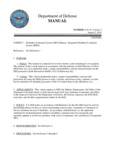 DoD Manual[removed], Vol. 2, August 5, 2014