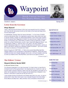 Waypoint North Central Section The Ninety-Nines, Inc. Volume 4, Issue 4  Spring 2014