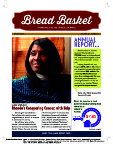 Bread Basket FOR FRIENDS OF ST. VINCENT MEALS ON WHEELS WINTER 2015										 VOLUME 30, NUMBER 1  ANNUAL