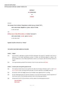 Contract / European Forest Institute / Contract law / Per diem / Subcontractor
