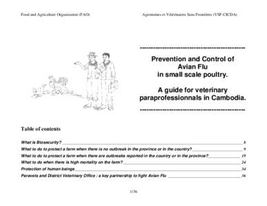 Food and Agriculture Organization (FAO)  Agronomes et Vétérinaires Sans Frontières (VSF-CICDA) ----------------------------------------------Prevention and Control of Avian Flu