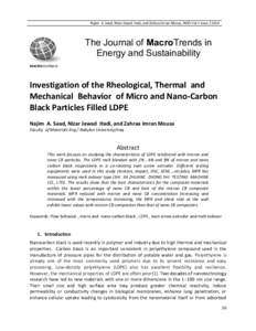 Najim A. Saad, Nizar Jawad Hadi, and Zahraa Imran Mousa, JMES Vol 1 Issue[removed]The Journal of MacroTrends in Energy and Sustainability MACROJOURNALS