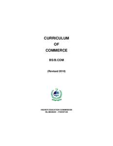 CURRICULUM OF COMMERCE BS/B.COM  (Revised 2010)