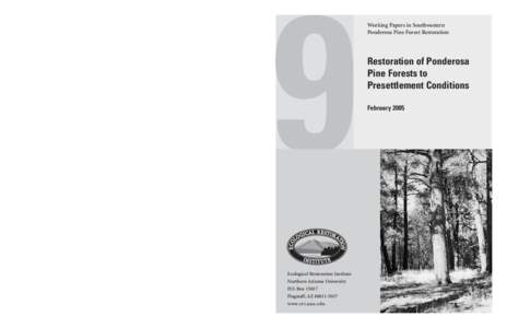 Ecological Restoration Institute Northern Arizona University 2ERI 35AE Ecological Restoration Institute Northern Arizona University