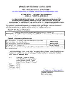 Pesticides / United States Environmental Protection Agency / Water / Clean Water Act / Federal Insecticide /  Fungicide /  and Rodenticide Act / Water quality / Effluent limitation / Total maximum daily load / Title 40 of the Code of Federal Regulations / Environment / Water pollution / Earth