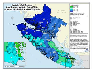 Epidemiology / Medical statistics / Actuarial science / Demography / Standardized mortality ratio / Nanaimo / Port Alberni / Sooke /  British Columbia / Mortality rate / British Columbia / Vancouver Island / Provinces and territories of Canada