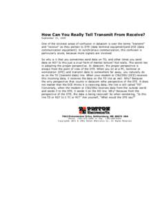 How Can You Really Tell Transmit From Receive?  :50 PM Home Contact Us Inquiry Partners