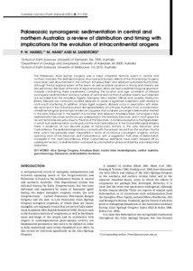 Australian Journal of Earth Sciences[removed], 911–928  Palaeozoic synorogenic sedimentation in central and