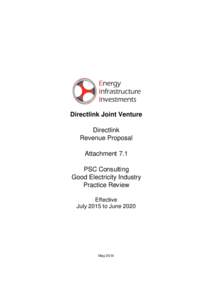 Directlink Joint Venture Directlink Revenue Proposal Attachment 7.1 PSC Consulting Good Electricity Industry