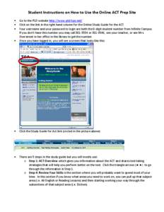 Microsoft Word - Student Instructions on How to Use the Online ACT Prep Site.doc