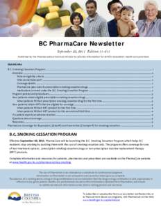 BC PharmaCare Newsletter, September 23, 2011, Edition[removed]