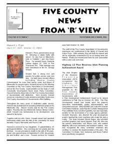 FIVE COUNTY NEWS FROM ‘R’ VIEW VOLUME II NUMBER 7  NOVEM BER -DECE MB ER, 2002