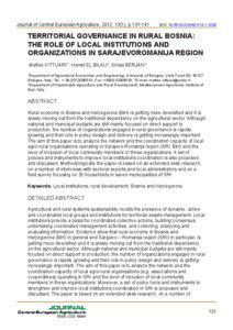 Territorial Governance In Rural Bosnia: The Role Of Local Institutions And Organizations In Sarajevo­ Omanija Region