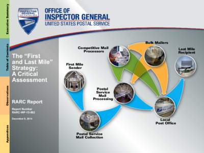 Executive Summary Table of Contents Observations Bulk Mailers