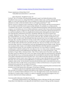 Southern Campaign American Revolution Pension Statements & Rosters Pension Application of Robert Black S1167 Transcribed and annotated by C. Leon Harris State of Kentucky Woodford County Sct On this 8th day of November 1