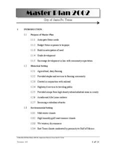 Master Plan 2002 City of Santa Fe, Texas 1 INTRODUCTION 1.1