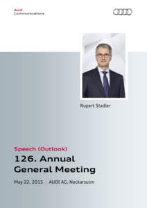 Audi Communications Rupert Stadler  Speech (Outlook)
